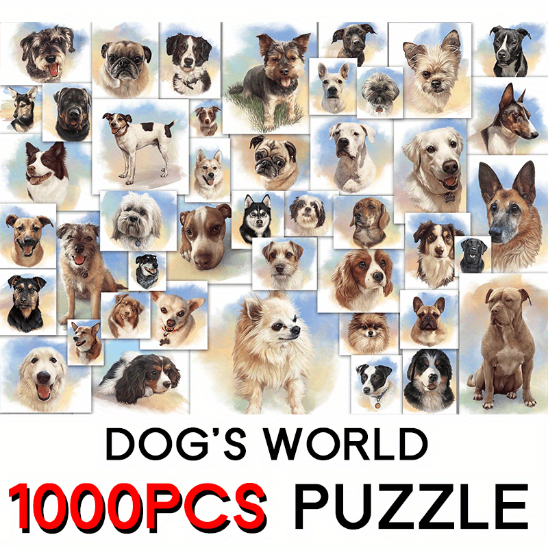 dog jigsaw puzzle 1000 pieces adult Labrador bulldog corgi wooden