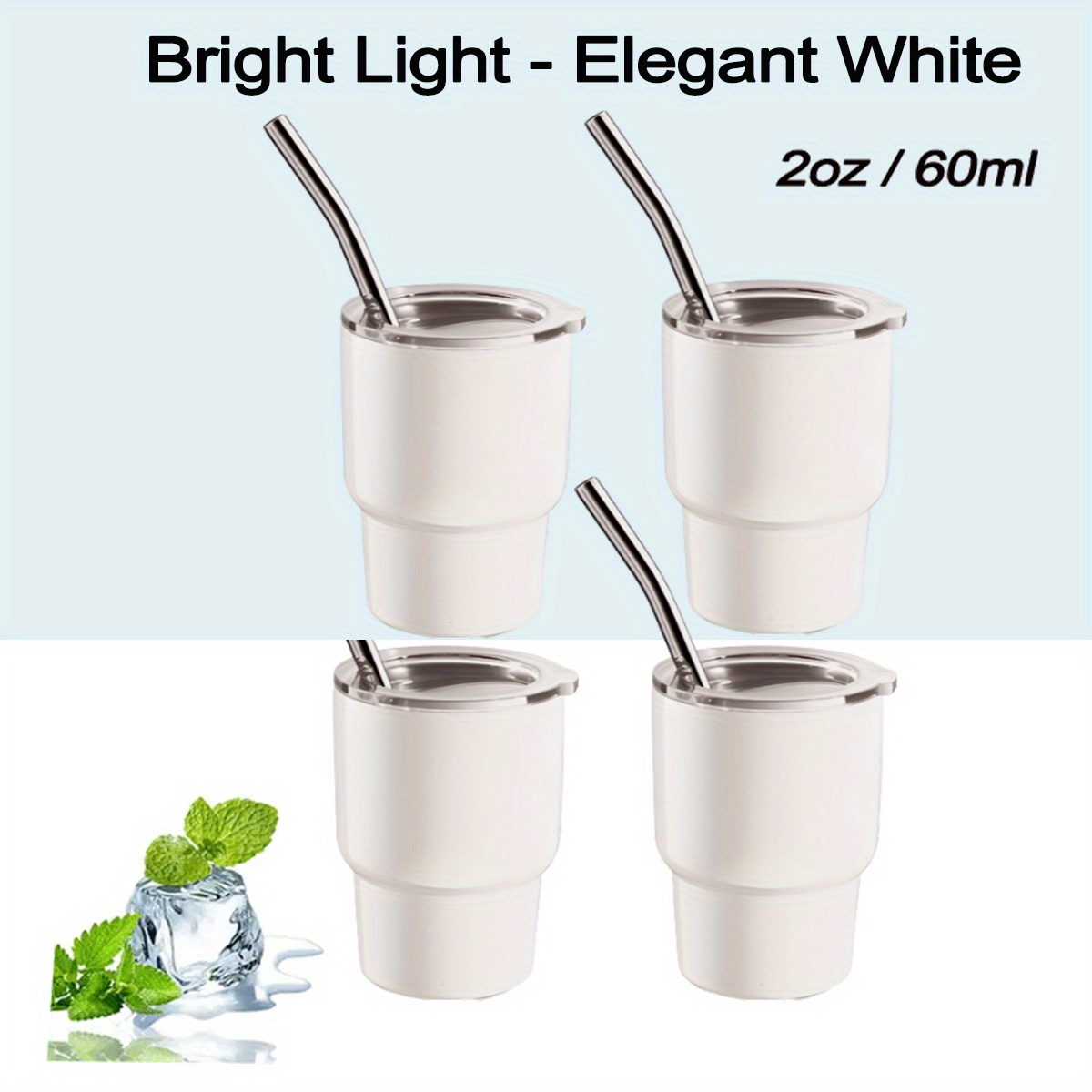 Straight Mini Glass Tumbler With Leak Proof Lid And Straw - Temu