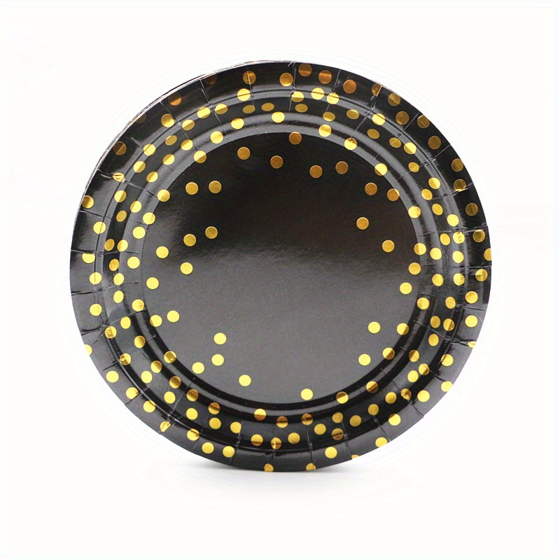 Gold Dots Paper Plates