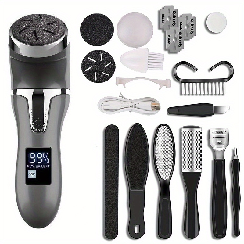 Exfoliating Vacuum Foot Grinder, Electric Foot Files For Hard Skin Remover,  Pedicure Tools For Man & Woman Stubborn Thick Callus Dead Skin Removing -  Temu