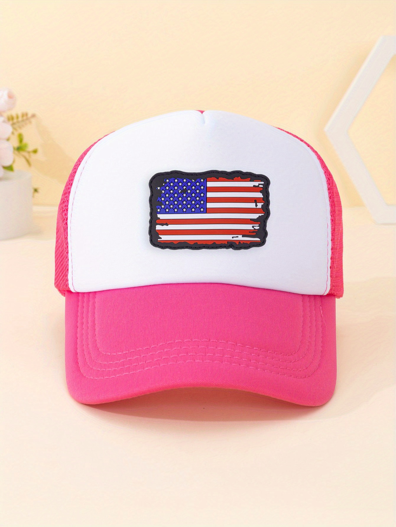 Usa Flag Printed Trucker Hat Mesh Breathable Unisex Baseball - Temu ...