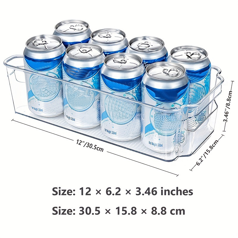 Clear Plastic Can Organizer For Refrigerator Shelf - Holds Beer And Food  Containers - Sliding Rack For Easy Access - Temu