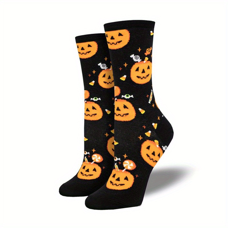 1 Par Calcetines Novedosos Estilo Halloween Hombre - Temu