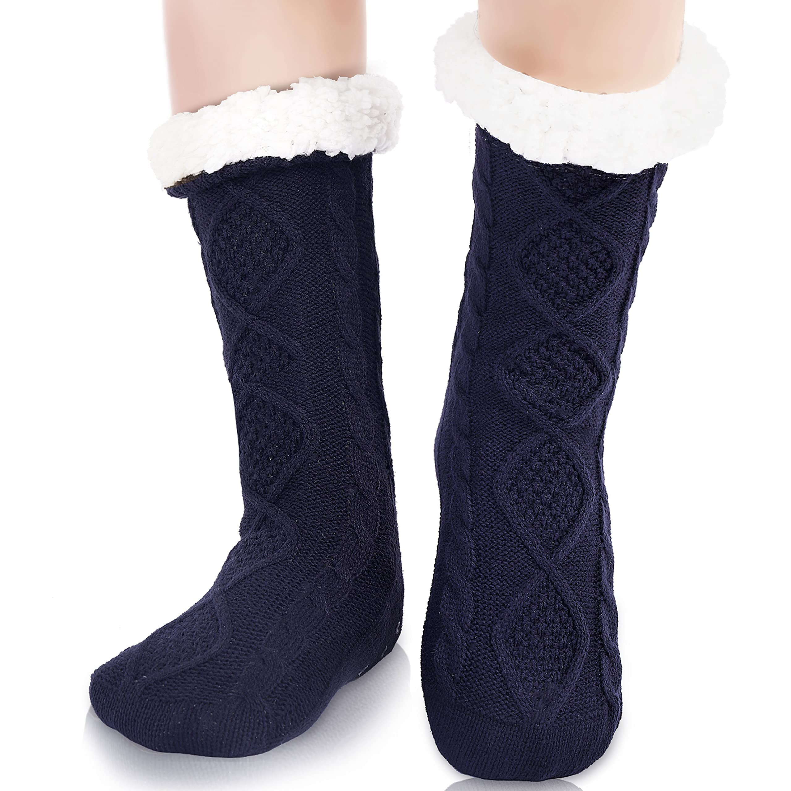 Men's Non slip Fluffy Slipper Socks Grippers Thermal Cosy - Temu