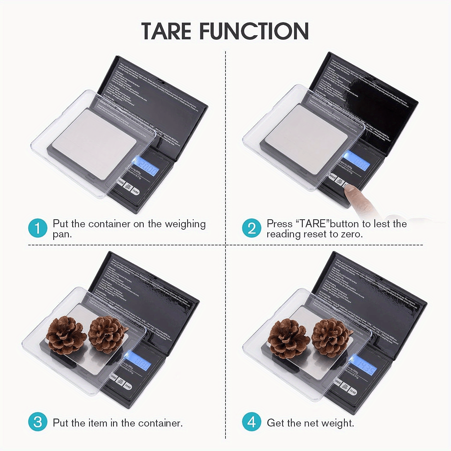 Weigh Gram Scale Digital Pocket Scale,, Digital Grams Scale, Food Scale For  Cooking Or Diet, Black Jewelry Scale, Mini Kitchen Scale (max 500), Multi  Functional Scale Home Essentials - Temu