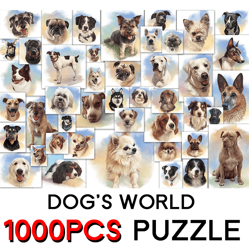 Pooping Puppies Puzzle 1000 Piece Dog Jigsaw Puzzles for Adults - 101  Pooping Puppies Puzzle - Perfect White Elephant Gag Gifts