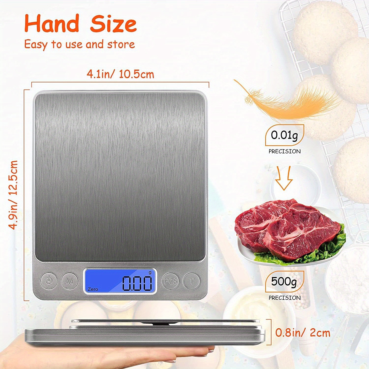 Food Scale, Rechargeable Kitchen Scale with Trays 3000g/0.1g, Small Scale  with Tare Function Digital Scale Grams and Ounces for Dieting, Cooking,  Meal Prep, Coffee, Jewelry