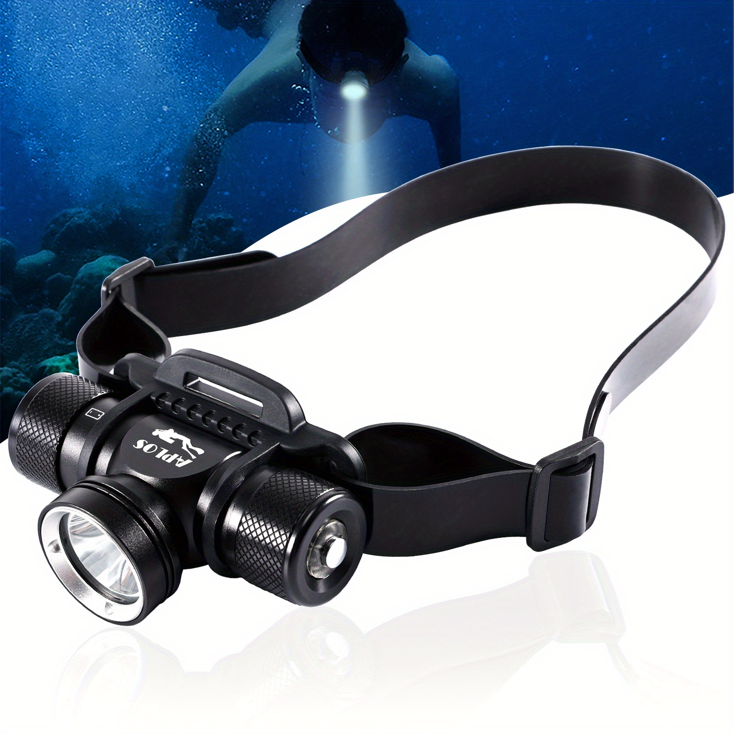 Focket Linterna de buceo, 8000LM IPX8, impermeable, luz de buceo  subacuática profesional, 3 modos, súper brillante, linterna submarina de  buceo con