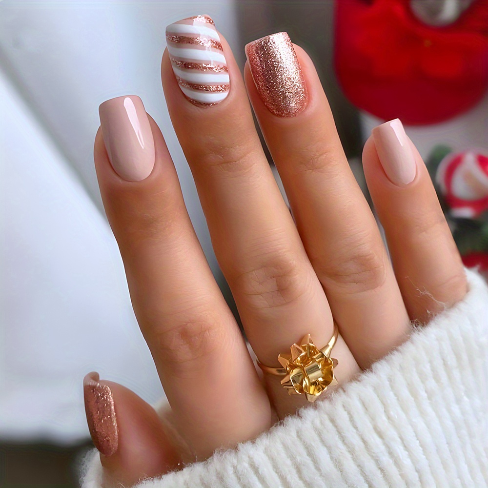 Luminous Nails: Glamorous Rose Gold Chrome & Rose Gold Glitter & Confetti  with Swarovski Crystal bling. Acrylic & Gel Nails. Chrome Nails. Rose Gold  Chrome Nails.