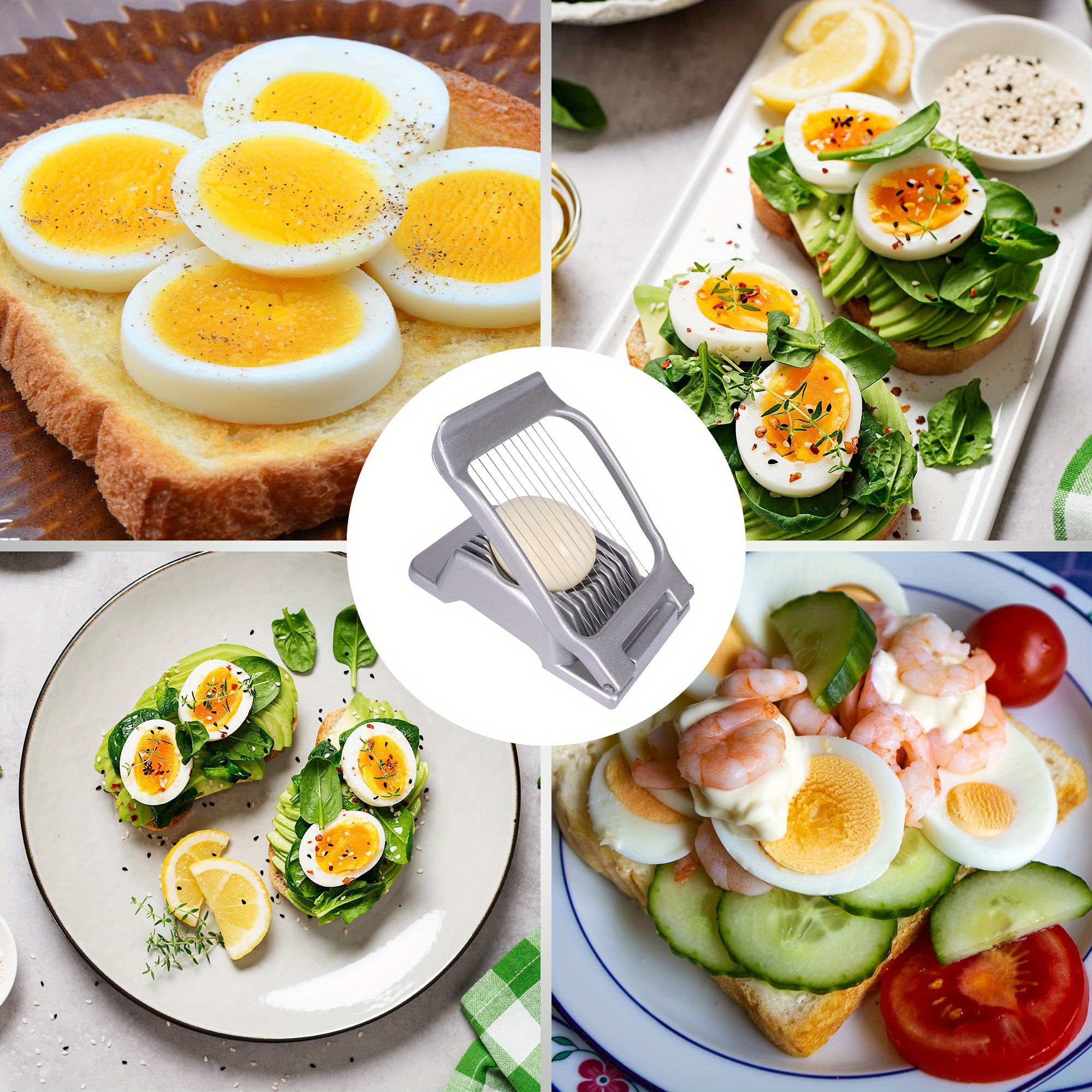 stainless steel egg slicer for hard boiled eggs heavy duty aluminium egg cutter dishwasher safe for egg strawberry soft fruit mushroom details 2