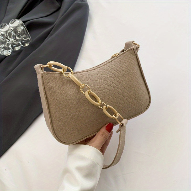 Simple Women Small Square Shoulder Crossbody Bag Fashion Chain Handbags for  Ladies Elegant Female Solid Color Underarm Bag Purse - AliExpress