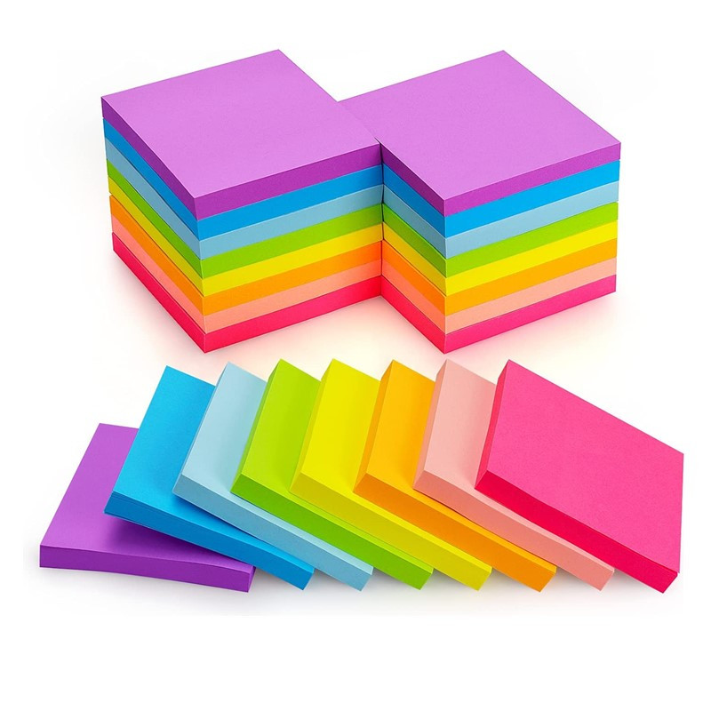8 Pack) Lined Sticky Notes 3x3 in Bright Ruled Post Stickies Colorful Super  Sticking Power Memo Pads Strong Adhesive, 8 Pads/Pack, 82 Sheets/pad :  : Office Products