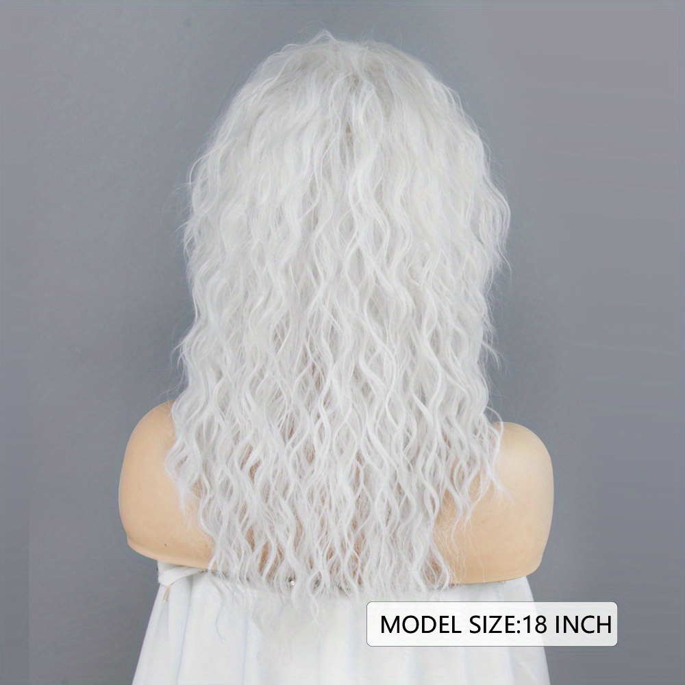 Long curly white outlet cosplay wig