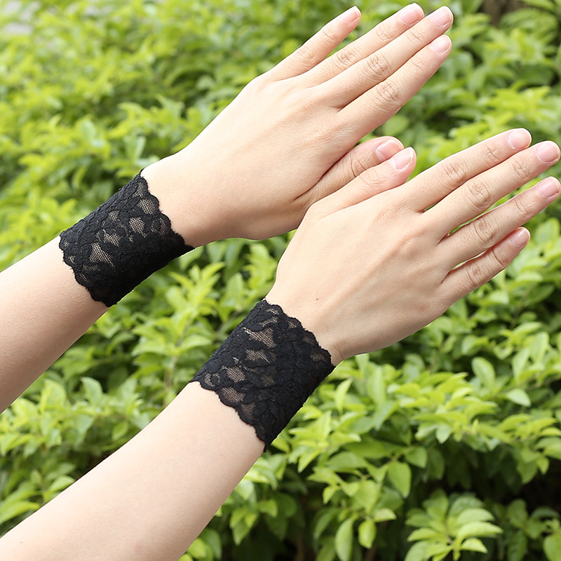 Lace Wrist Cuff, Black Lace Bracelet Arm Band Black Bracelet