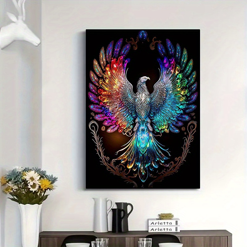 Pintura de diamantes, mitología de pájaro fénix y cisne espiritual para  adultos, kit de pintura de diamantes perfecto para decoración de pared del