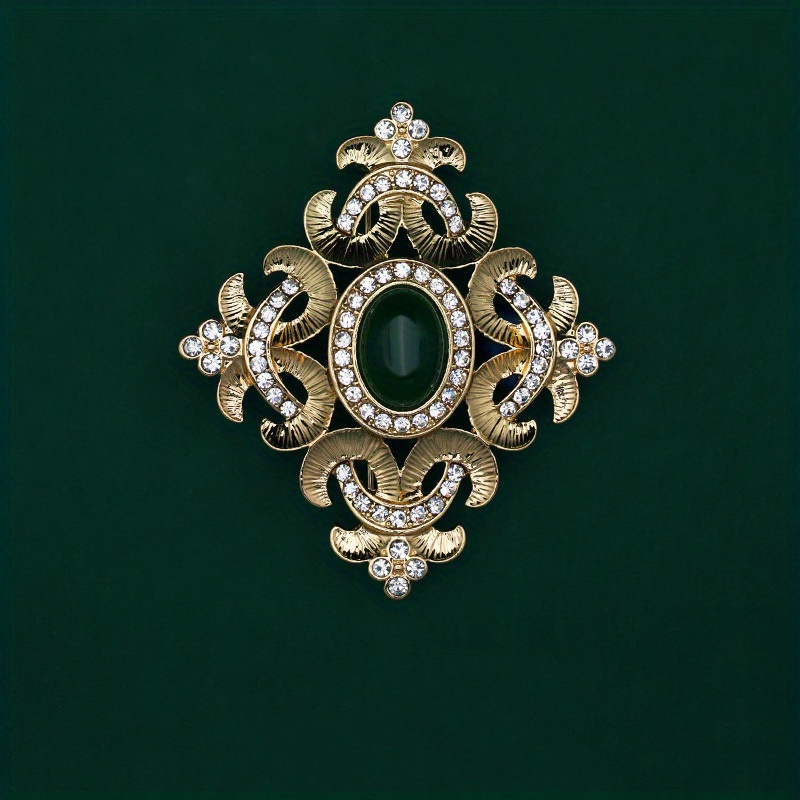  Vintage Wedding Imitation Pearl Crystal Brooch (Burn Gold  Tone): Brooches And Pins: Clothing, Shoes & Jewelry
