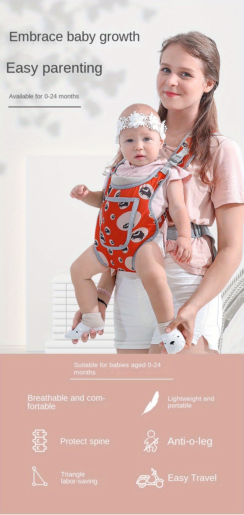 Baby Carrier Wrap For Age 0-24 Months