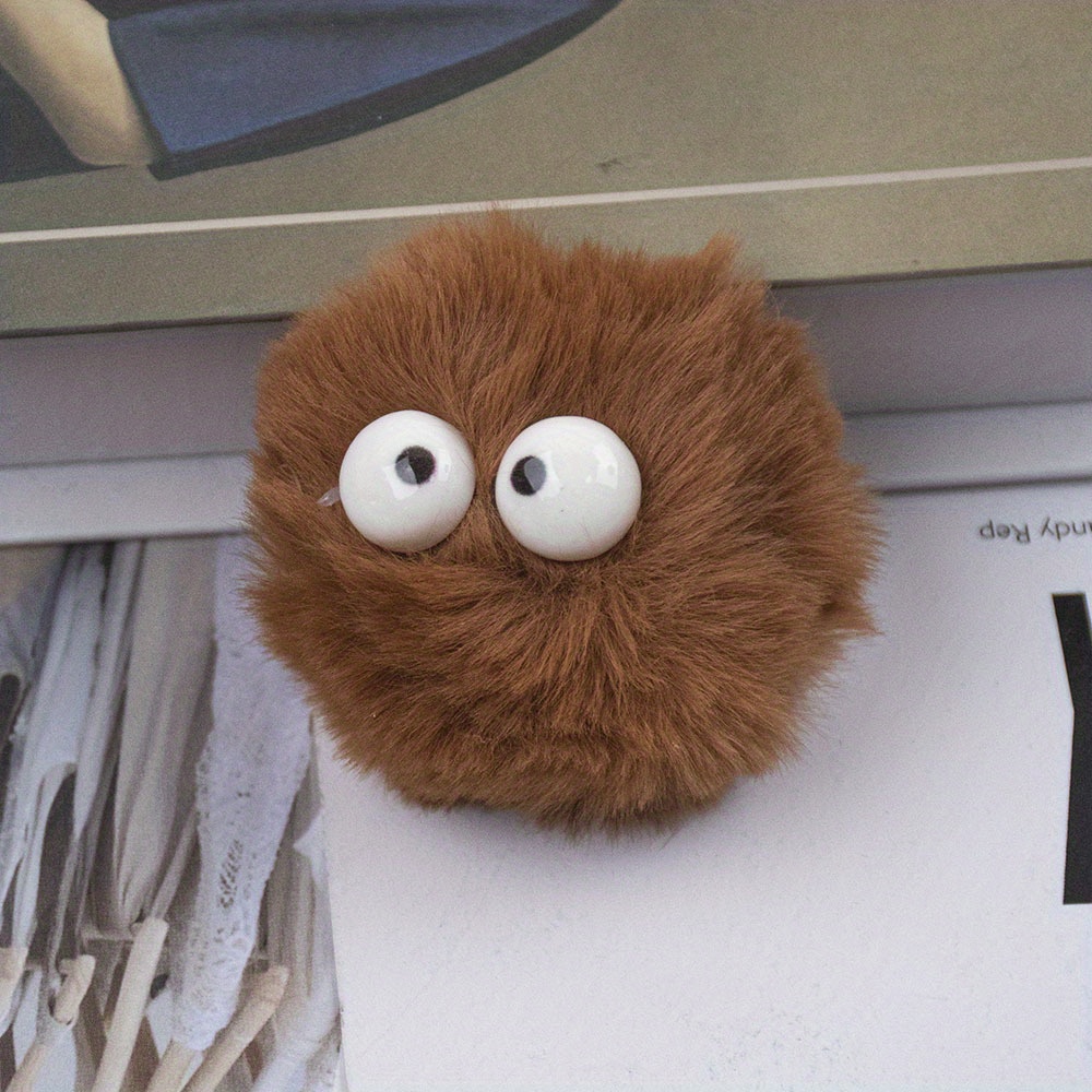 Plush Hairball with Googly Eyes