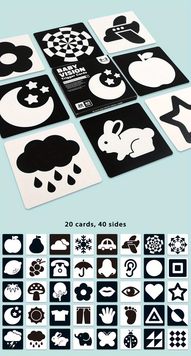 Black And White Cards Early Education Cards Training Newborn - Temu