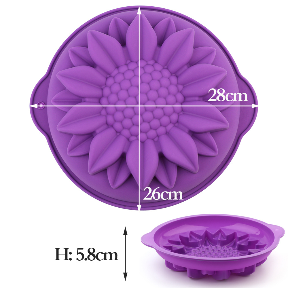 Large Cake Mold, Silicone Cake Baking Pan, Sun Flower Birthday Silicone Mold  For Anniversary Cake, Loaf, Muffin, Brownie, Cheesecake, Tart, Pie, Flan,  Bread And More - Temu