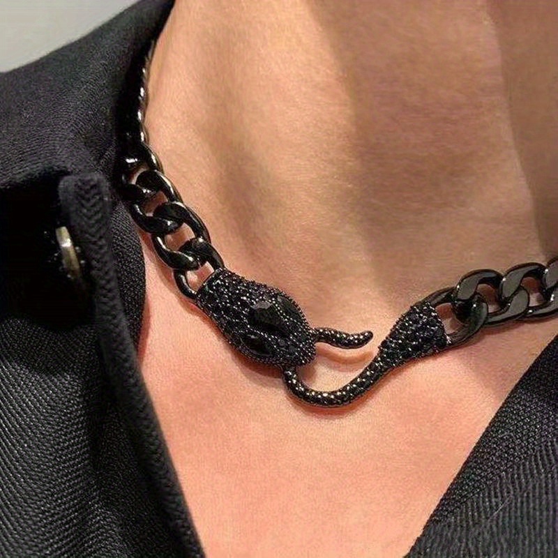 1pc fashion gothic animal snake chain necklace unique jewelry gift for men and women details 0