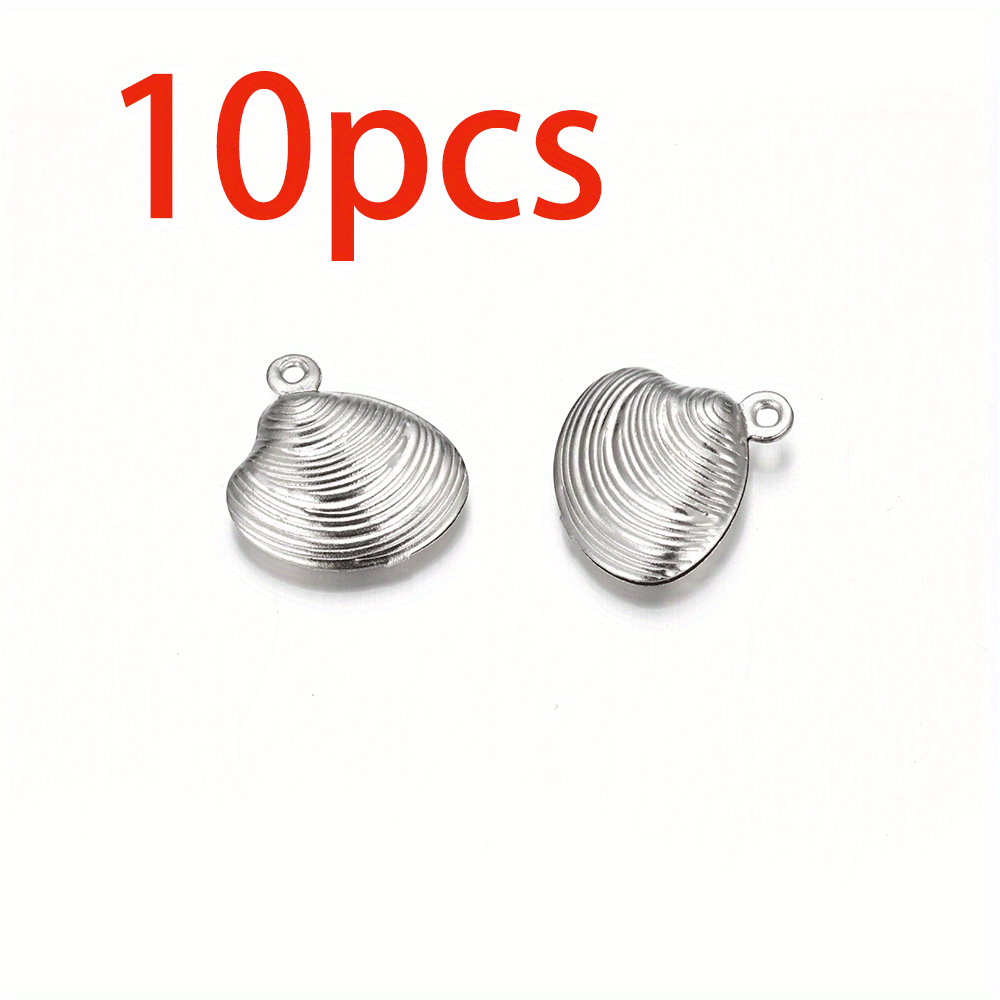 10pcs Stainless Steel Starfish Shell Pendant Necklace Earring Charm Jewelry Material Additions Cross-border Stock Wholesale