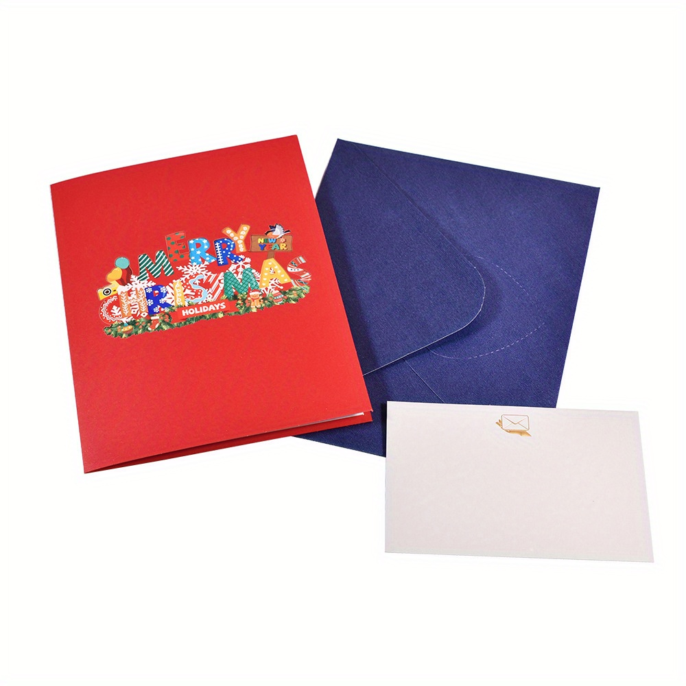 3d Three dimensional Greeting Card Holiday Blessing Words - Temu United ...