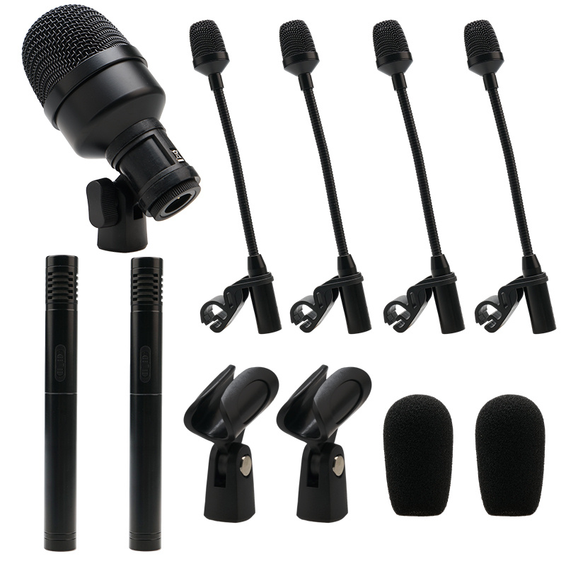 Set Microphones Dynamique Batterie Micro Drum Studio Enregistrement Coffre  Clip