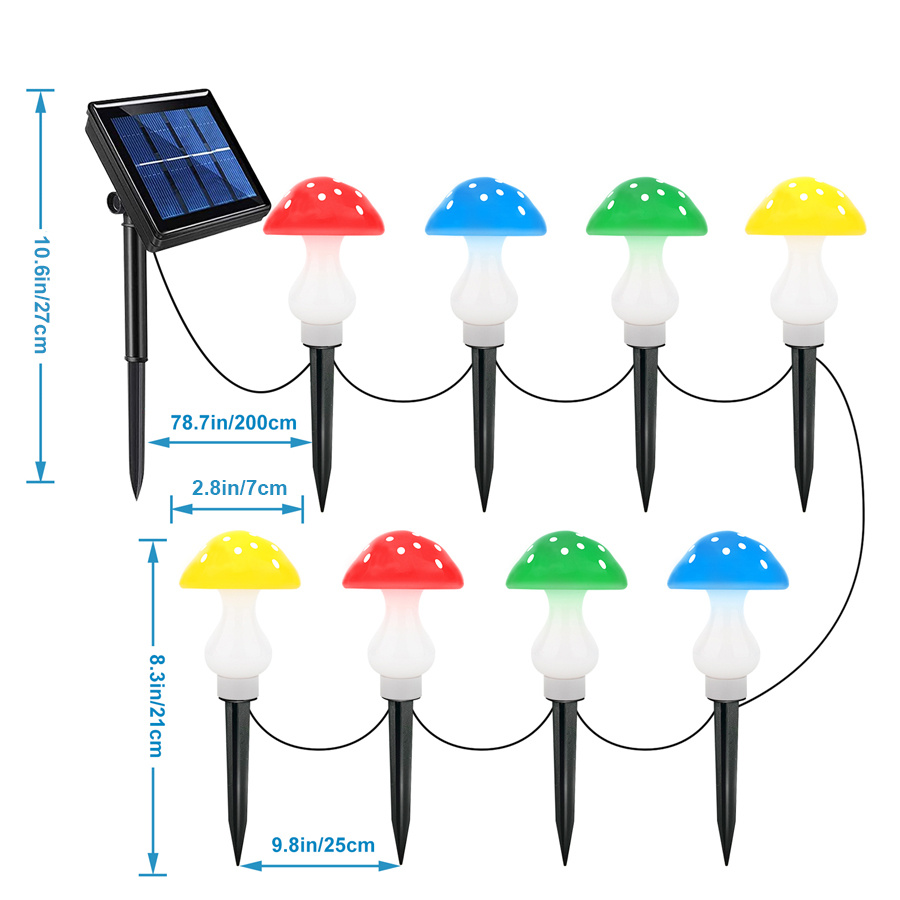 Solar Mushroom Lights Led Solar Garden Stake Lights 8 Temu Australia