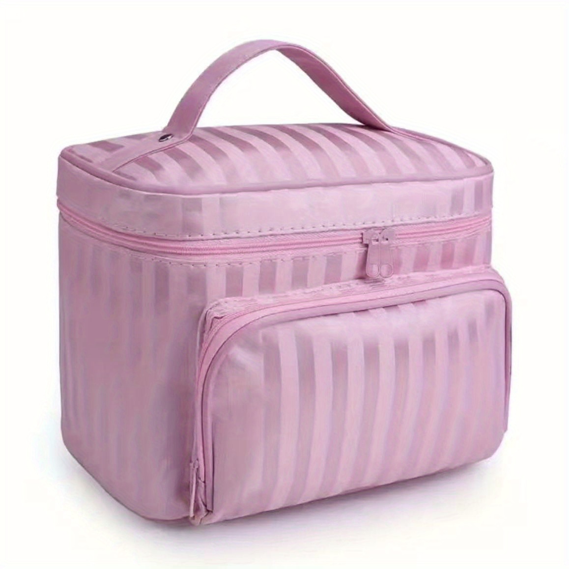 TEMU Style: Portable Cosmetic Bag With Top Handle & Large Capacity - Perfect For Women On The Go!