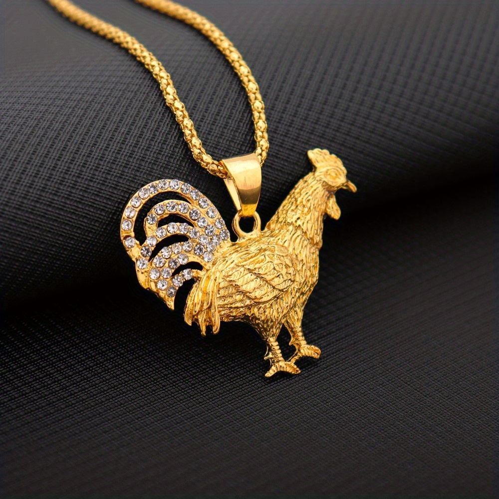 Bracelet à breloques coq, pendentif Animal de ferme, bijoux de poulet,  corde à main noire, bijoux à la mode pour hommes et femmes
