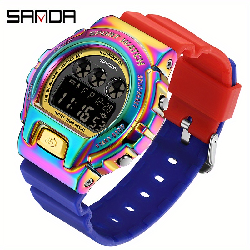 Relojes de moda para hombre y mujer, reloj deportivo Digital transparente  informal dorado, reloj de regalo para amantes, reloj de pulsera luminoso  LED, reloj electrónico Gao Jinjia LED