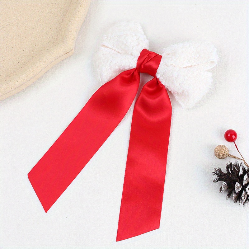 Christmas Party Hair Ribbons, Red & White, Candy Cane Hair Ribbon, Red Hair  Bows, Christmas Hair Bows for Girls, Snowflake Hair Bow 