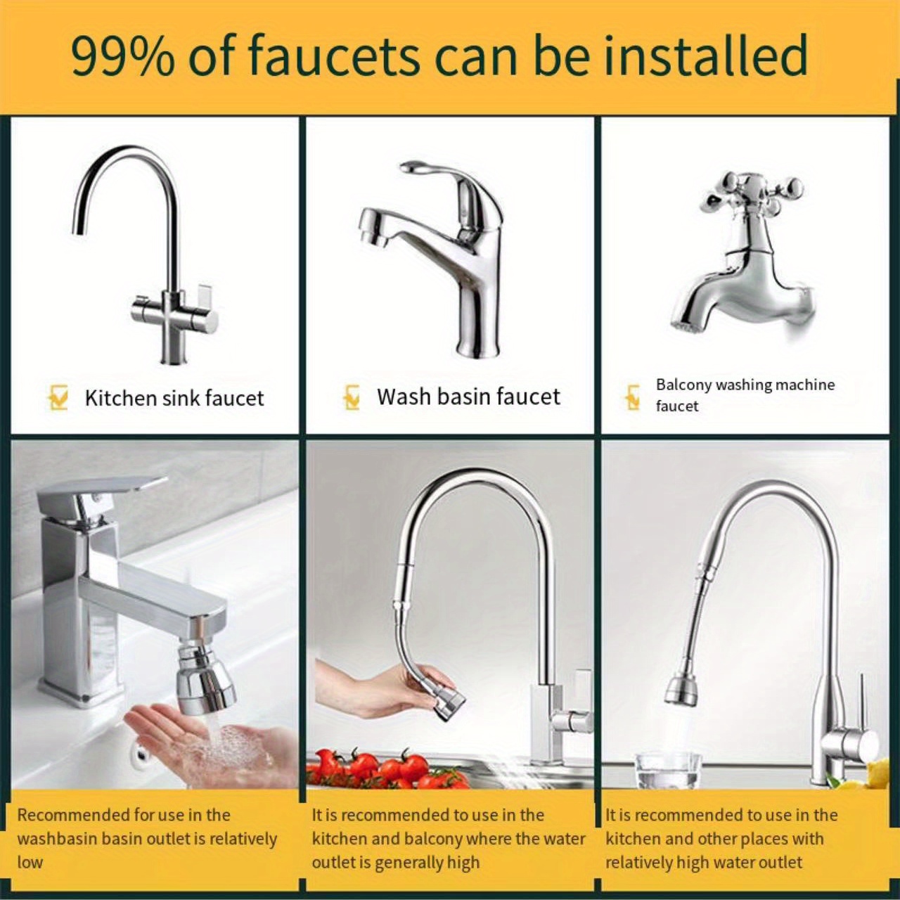 Kitchen Faucet Anti splash Head Supercharged Shower Temu