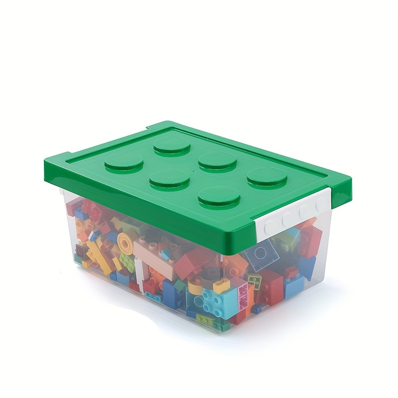 Stackable Building Blocks Storage Box With Carrying Handle - Temu