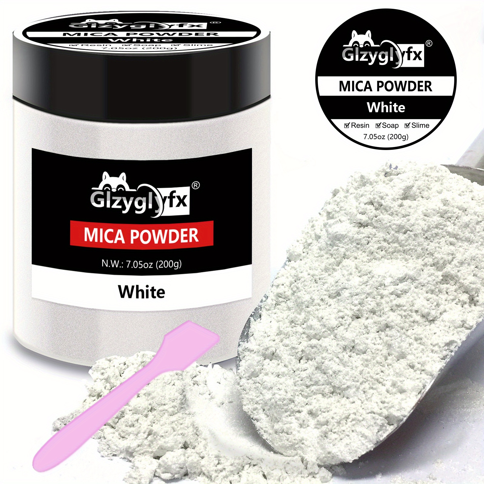 Mica Powder White 100g/3.5oz, Porcelain White Pearlescent Effect Colorant  Pigment Powder For Epoxy Resin, Lip Gloss, Paint, Dye, Soap Making, Nail Pol