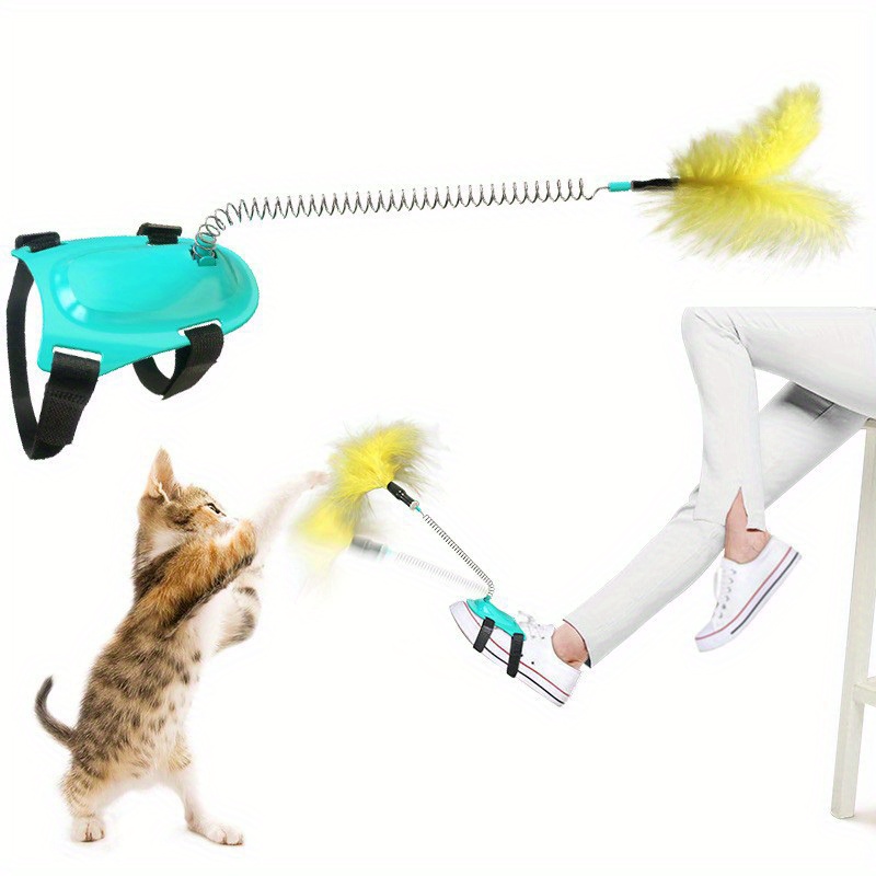 Cat Toy Retractable Cat Wand Toy Interactive Catcher Teaser - Temu