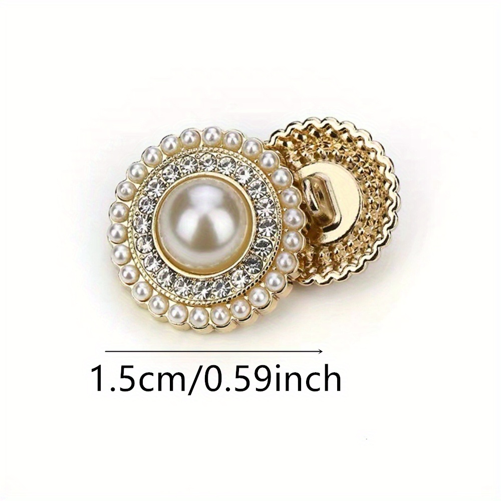 Super Luxury Golden Rhinestone Buttons for Sewing and Needlework Large  Pearl Buttons for Clothing Women DIY