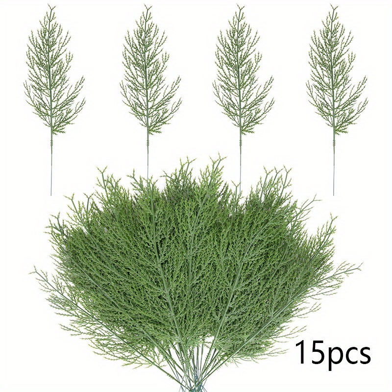 12pcs Christmas Faux Greenery Pine Sprigs, Fake Cedar Pine Twigs Stems  Picks,Christmas Fake Pine Sprigs For Craft DIY Garland Decor
