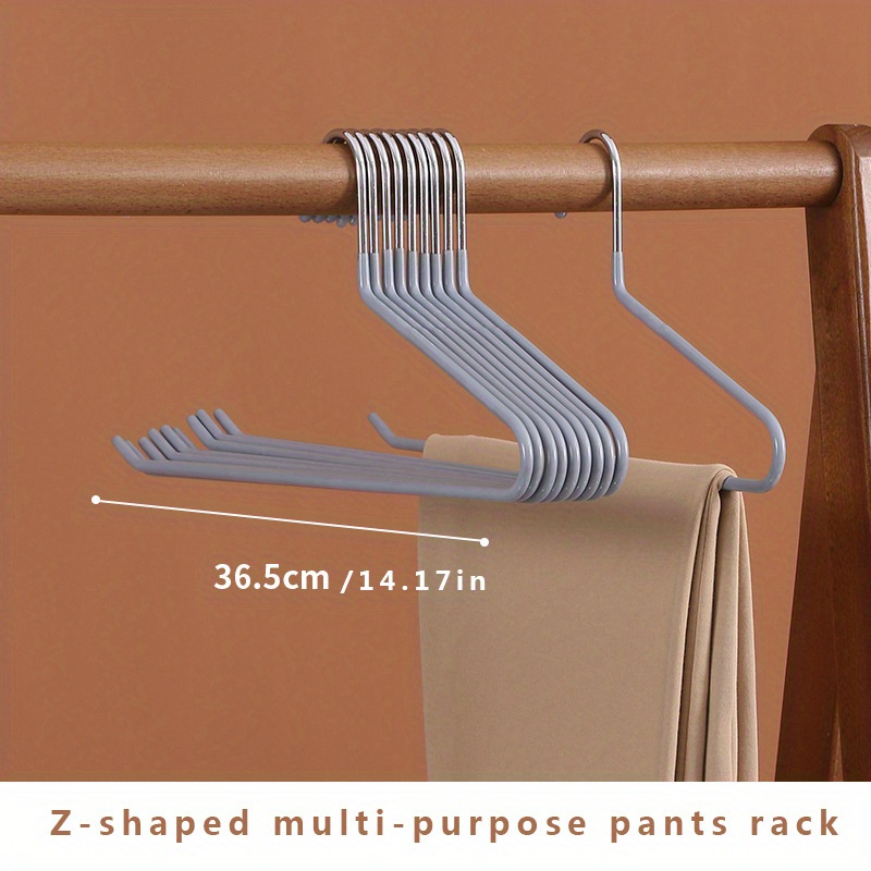 5pcs E-shaped Pants Hanger Storage Anti-slip Coated Clothes Clip