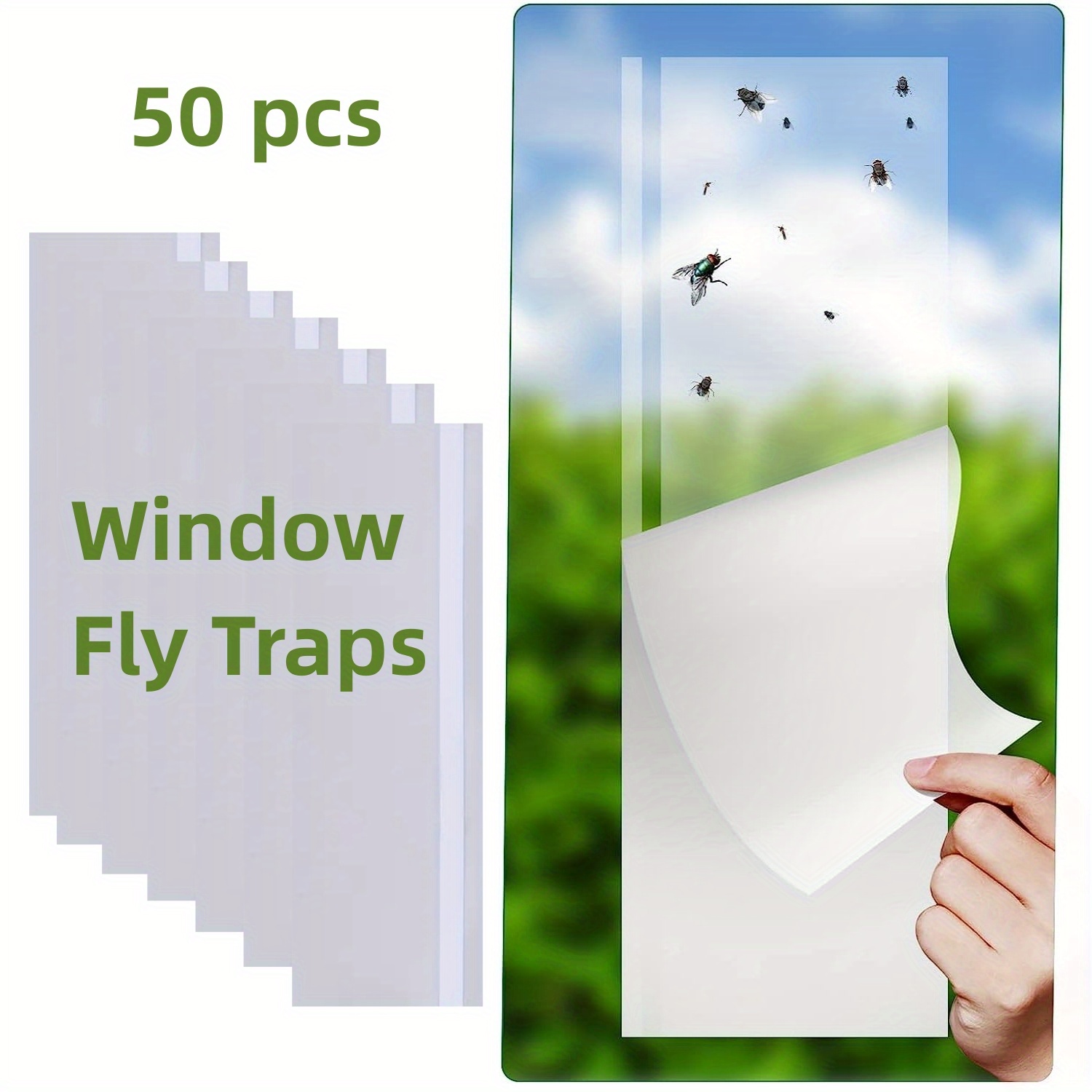 30 Pcs Window Fly Traps for Indoor, Fly Paper Sticky Strips, Fly Catcher  Clear Windows Trap for Home, House Fly Killer Lady Bug Traps Indoor