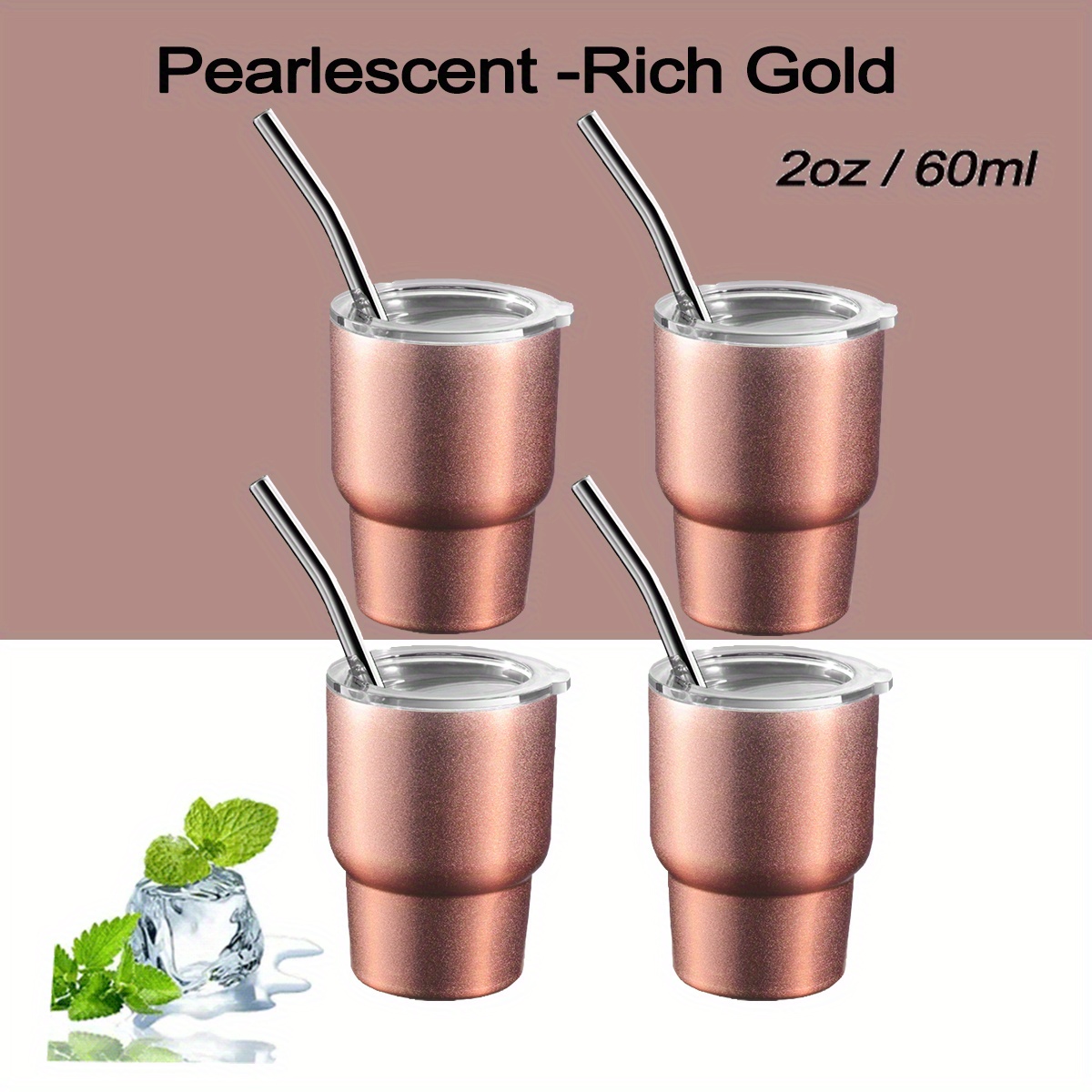 ONE Multi-color Short Stainless Steel Straw for Shot Glass