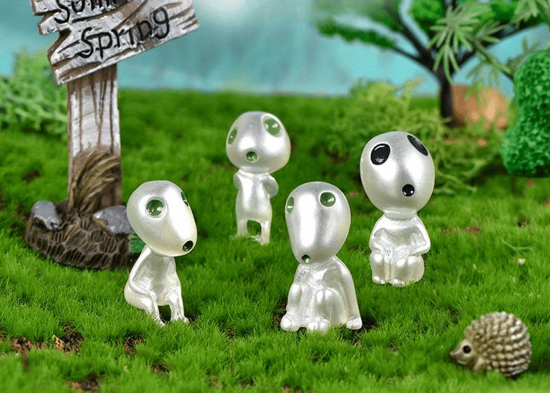 Decor figurines of Forest Spirits Kodama from the anime Princess Mononoke,  glowing in the dark - . Gift Ideas