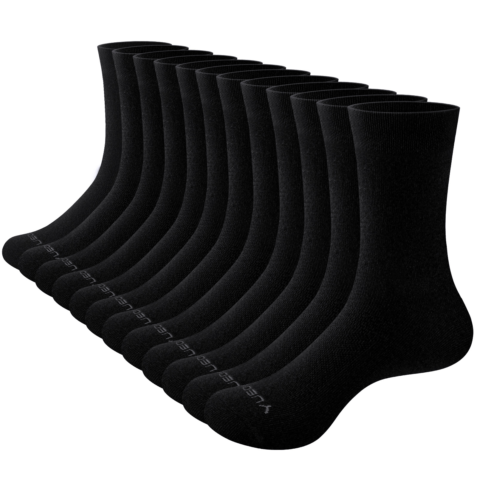 Image of Givegift 12 Pairs Mens Classic Breathable Comfortable Business Casual Dress Socks Loose Mens Socks For Daily Wear In Summer Black Grey Blue Uk 6-13 5 Pairs Multipack