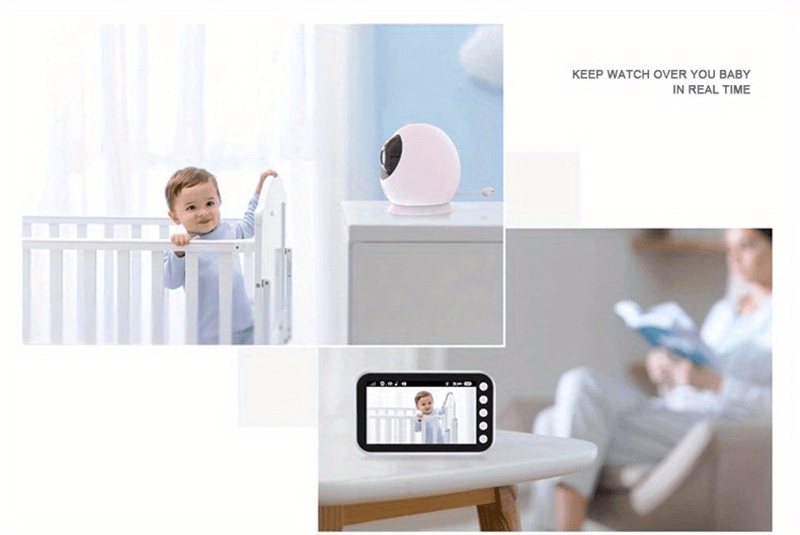 1pc monitor with camera and audio 1080p 4 5 inch hd display video monitor camera two way talk temperature display cry alarm details 4