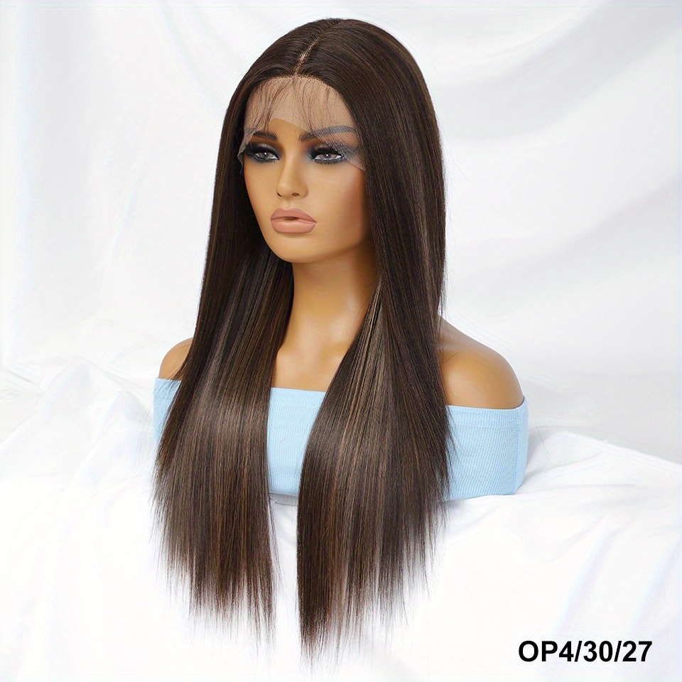 180 Density T part Synthetic Lace Front Wig Long Straight Temu