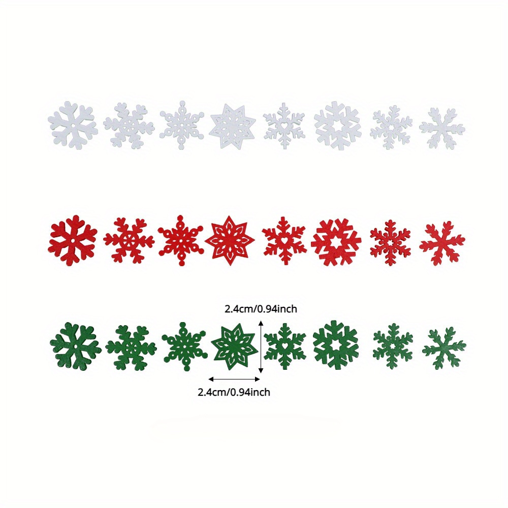 50/100pcs/lot snowflake buttons Xmas snowflake Wood chip Handmade Craft  patches 25mm Handmade Decorative Christmas