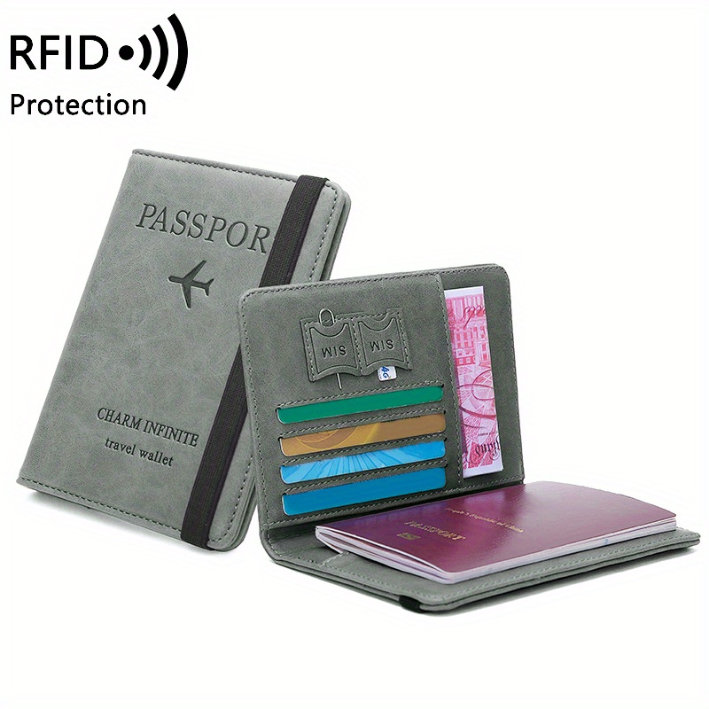 Funda multifunción con bloqueo RFID para pasaporte y cartera