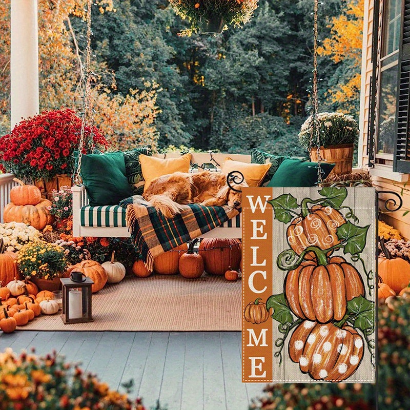 Fall Thanksgiving Pumpkins Garden Flag Polka Dots Small - Temu United ...