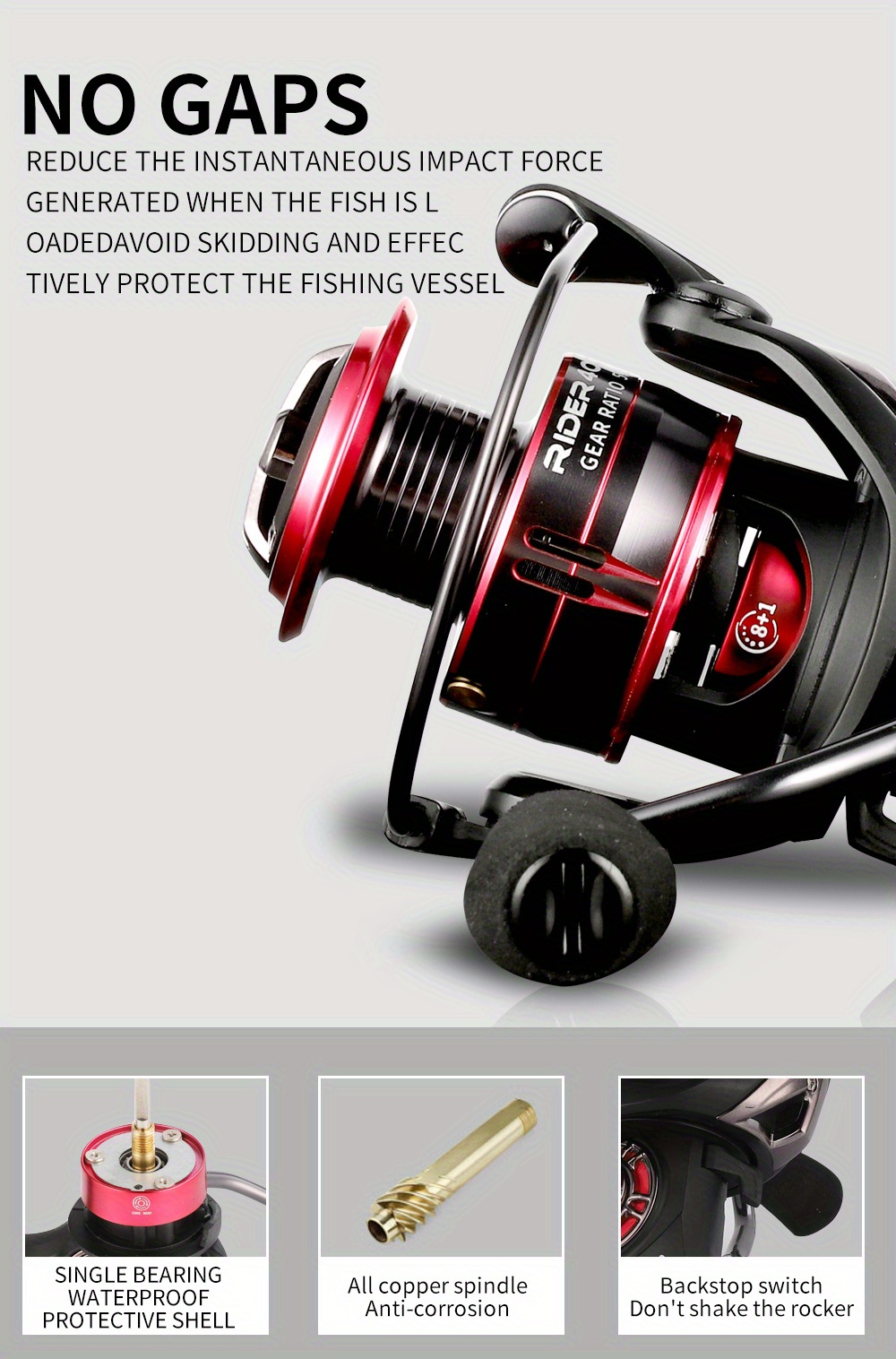 Lipstore Fishing Powerful 5.2: 1 / 4.4: 1 Gear Ratio 4 + 1bb Freshwater 4000 5.2:1 Other 4000 5.2:1